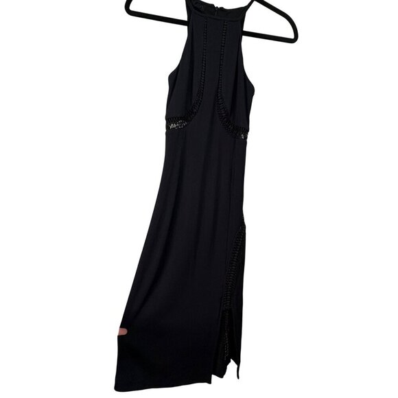 NBD by Revolve Pacify Black Ribbed Cut Out High Neckline Dress Size XS - Picture 2 of 8